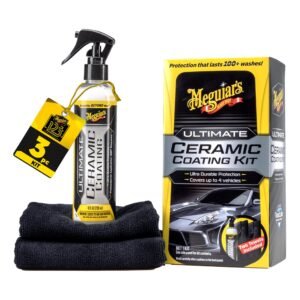 Ultimate Ceramic Coating Kit – Premium Kit for Cars Delivers Ultra-Durable Ceramic Protection with High Water Beading Action, Increased Gloss and Slickness, and Premium Microfiber Towels