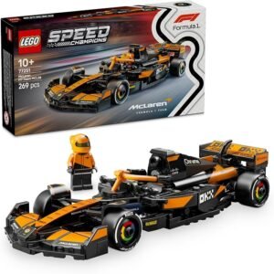 LEGO Speed Champions McLaren F1 Team MCL38 Race Car for 10+ Year Old Boys & Girls, Kids Toy Model Building Kit with Collectible Formula 1 Driver Minifigure, Home Office Decor for Racing Fans 77251