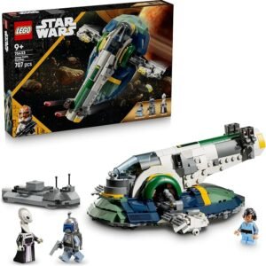 LEGO® Star Wars: Attack of the Clones™ Jango Fett’s Starship 75433 Building Toy for Boys, Girls and Any Fans, Buildable Vehicle, Bounty Hunter Characters, Fantasy Decor, Toy Idea for Kids