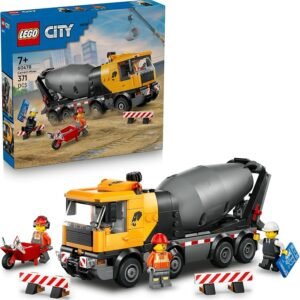 LEGO® City Cement Mixer 60478 Big Construction Toy Truck for Boys and Girls Aged 7+ – Kids’ Model Construction Vehicle – Concrete Mixer with Rotating Drum and Tilting Cab – Toy Idea for Birthdays