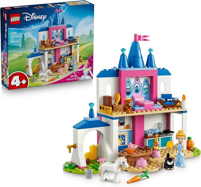 LEGO® ǀ Disney Princess Cinderella Animal Friends Castle 43283 Building Toy for Kids with Cinderella and 4 Animals - Playset-Giving Idea for Girls and Boys Aged 4+