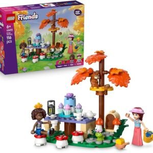LEGO® Friends Forest Tea Party 42690 Building Set for Kids Aged 6+ – Nature-Inspired Pretend Play Toy with 2 Minidolls, Frog and Squirrel – Playset Idea for Girls and Boys