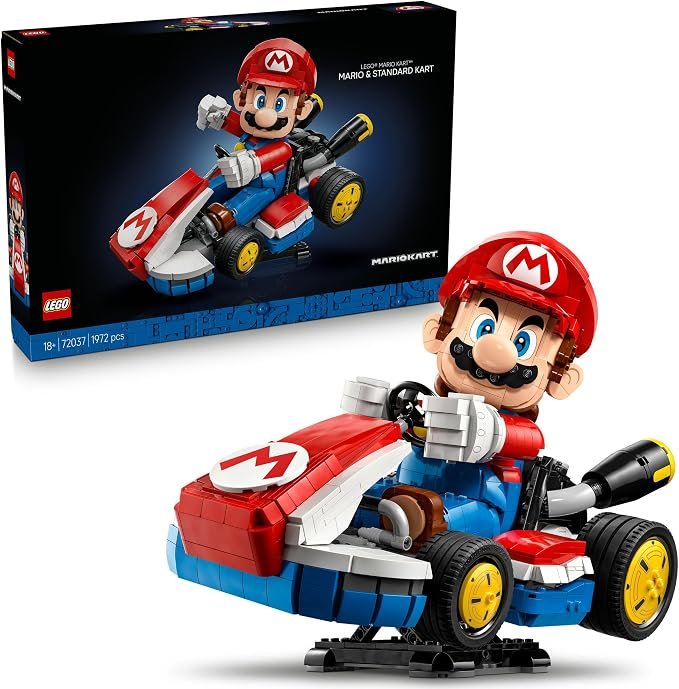 LEGO® Super Mario™: Mario Kart™ – Mario & Standard Kart 72037 Collectible Gamer Toys for Adults, 1972 Pieces