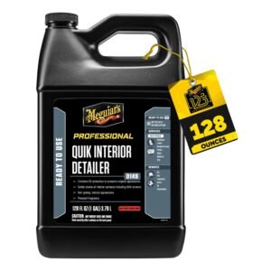 Quik Interior Detailer, 3.8 Litre | Safely Cleans All Interior Surfaces with Sun Blocking Agents | Non Greasy Spray On Wipe Off Formula for Plastics Vinyl Leather Screens and More
