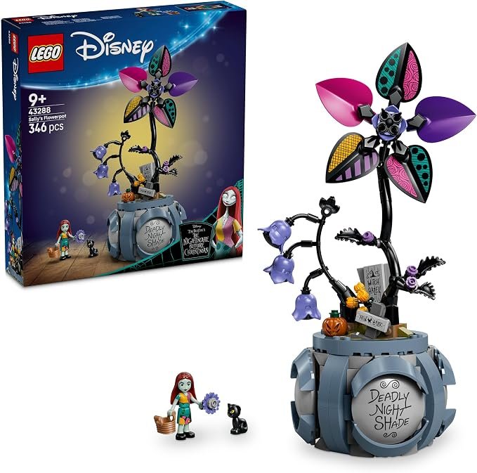 LEGO® ǀ Disney Sally’s Flowerpot 43288 Tim Burton’s The Nightmare Before Christmas Flower Building Set - Minidoll and Cat Characters for Kids, Girls and Boys Aged 9+ - Floral Treat-Giving Idea