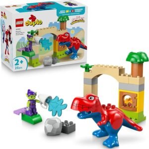 LEGO® DUPLO® │Marvel Dinosaur Spidey-Rex vs. Green Goblin 10463 Super Hero Building Toy – T. rex Toy Version of Spidey Plus Green Goblin Figure with a Water Cannon – Toddler Treat for 2+ Year Olds