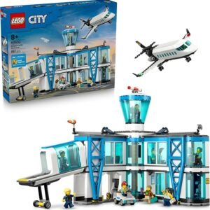 LEGO® City Airport with Airplane 60502 Toy Model Airport Building Set for Boys, Girls and Fans of Toy Airplanes – Build Together Set for 1 to 4 People – 9 Minifigures – Birthday Treat for Ages 8+