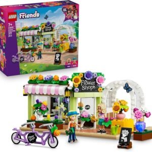 LEGO® Friends Creative Flower Shop 42693 Building Set for Kids Aged 7+ – Pretend Play Toy Store with 2 Minidolls, Flower Displays and Bouquets – Cute Playset Ideas for Girls and Boys
