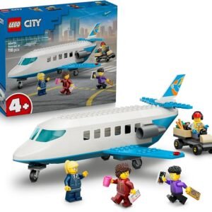 LEGO® City Passenger Jet 60492 Building Set for Kids Airplane Toy with Pilot, Airport Worker and 2 Passenger Minifigures for Pretend Play Fun and Easy to Build Playset Idea for Boys and Girls Aged 4+
