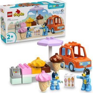 LEGO® DUPLO® Bluey Ice Cream Trip with Bluey 10458 Toddler Toy Includes a Drivable Car and 2 Figures, Vehicle Playset Sparks Imaginative Play and Family Fun, Toy for Preschoolers Aged 2 Plus