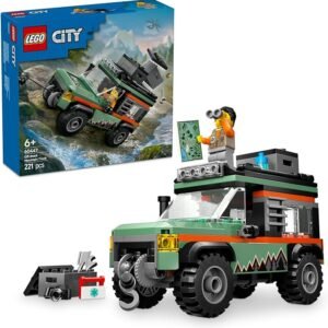 LEGO City Off-Road 4×4 Mountain Truck Toy for 6+ Year Old Boys & Girls, Kids Toy Vehicle with an Explorer Minifigure & Accessories, Outdoor Adventure Building Construction Playset 60447