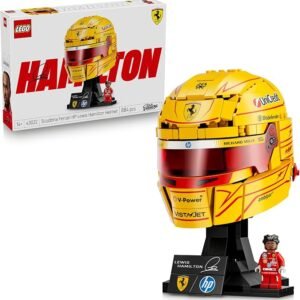 LEGO® Editions Scuderia Ferrari HP Lewis Hamilton Helmet 43022 F1® Merch Sports Decor – Building Set and Display Model – Treat for Teens – Collectable LEGO Helmet with Lewis Hamilton Minifigure
