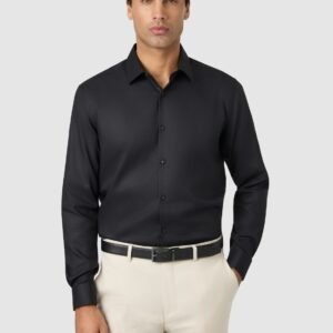 Black London French Cuff Dress Shirt