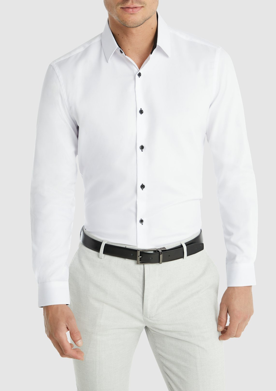 White Cason Slim Dress Shirt