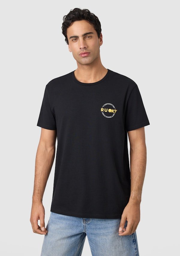 R U Ok Graphic Crew Neck Tee