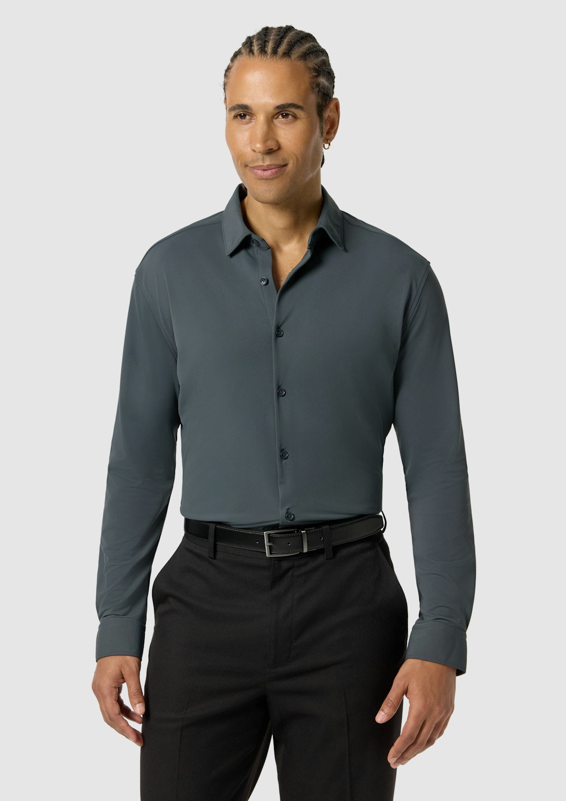 Petrol Green Creston Super Stretch Slim Dress Shirt