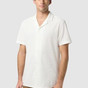 White Sekope Textured Short Sleeve Shirt