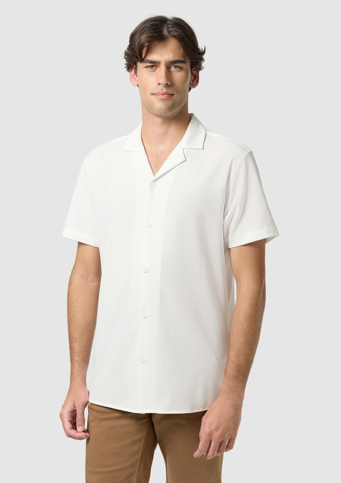 White Sekope Textured Short Sleeve Shirt