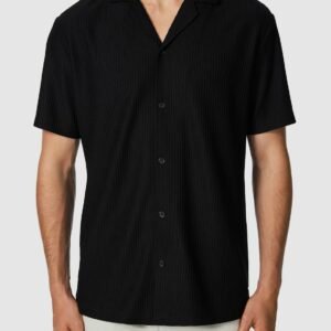 Black Kaius Textured Short Sleeve Shirt