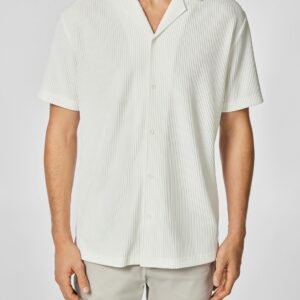 White Kaius Textured Short Sleeve Shirt
