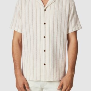 Sand Dunes Stripe Cotton Short Sleeve Shirt