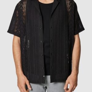 Black Jaxton Jacquard Short Sleeve Shirt