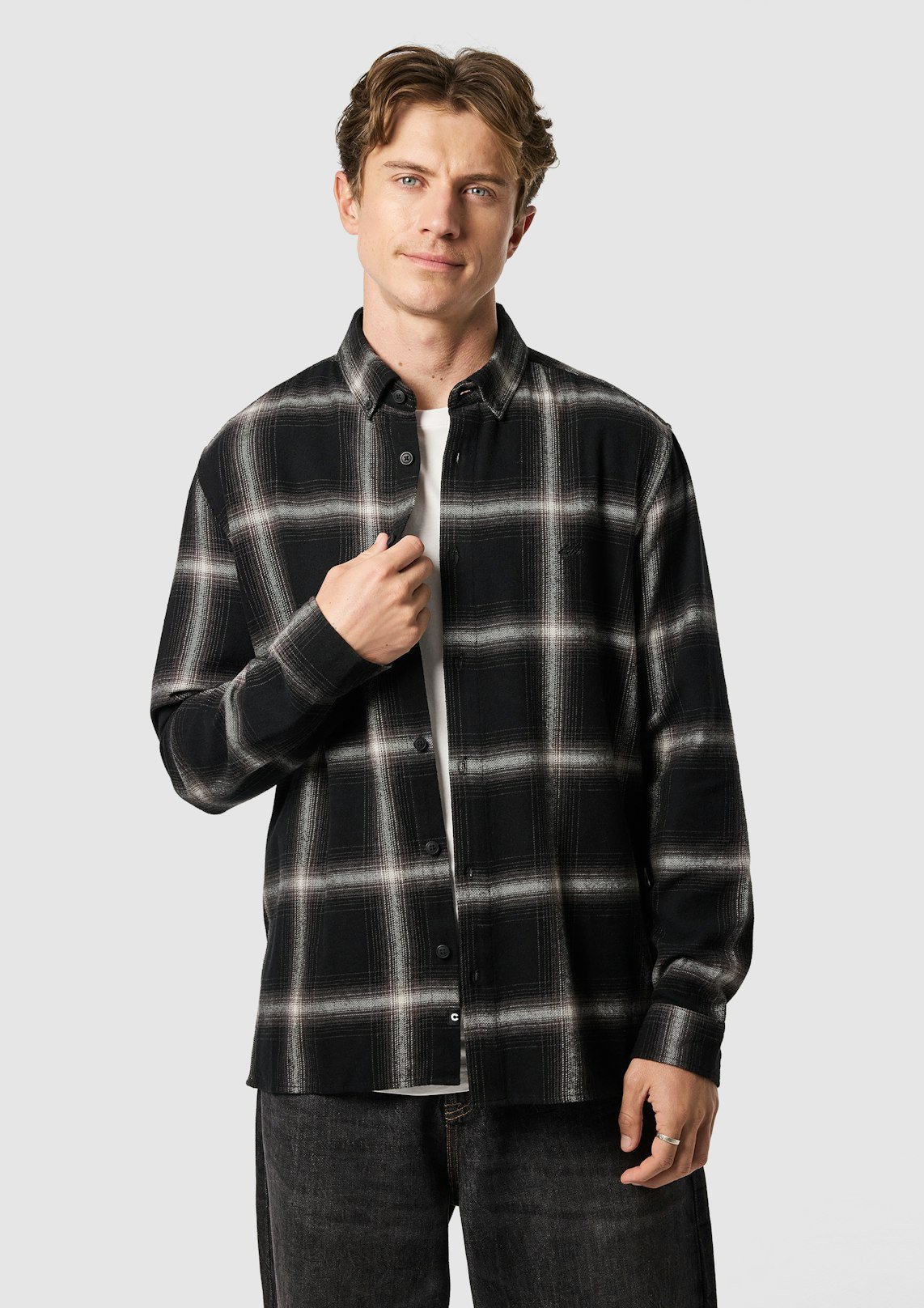 Black Brickfield Check Shirt