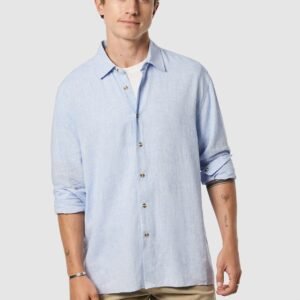 Light Blue Kieran Linen Blend Shirt