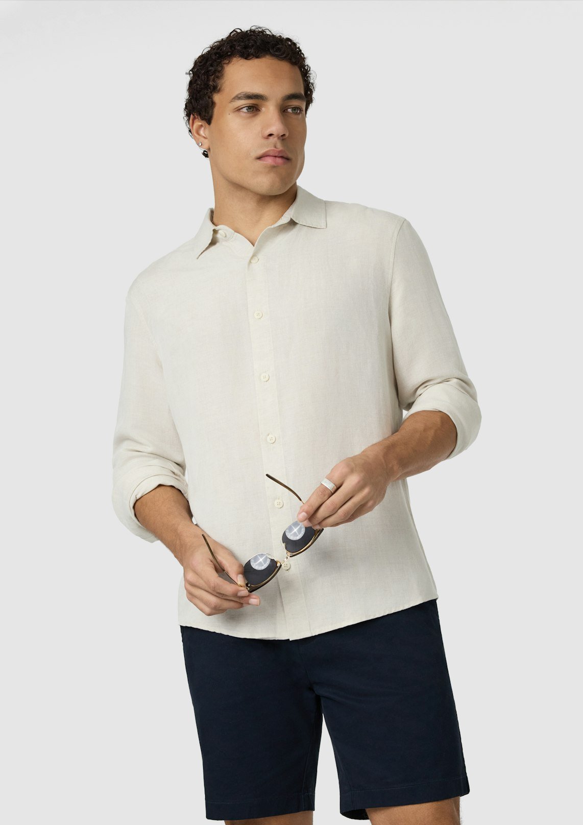Sand Solomon Viscose Linen Shirt