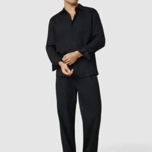Black Byron Self Stripe Shirt