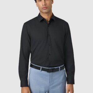 Black Oslo Slim Stretch Dress Shirt