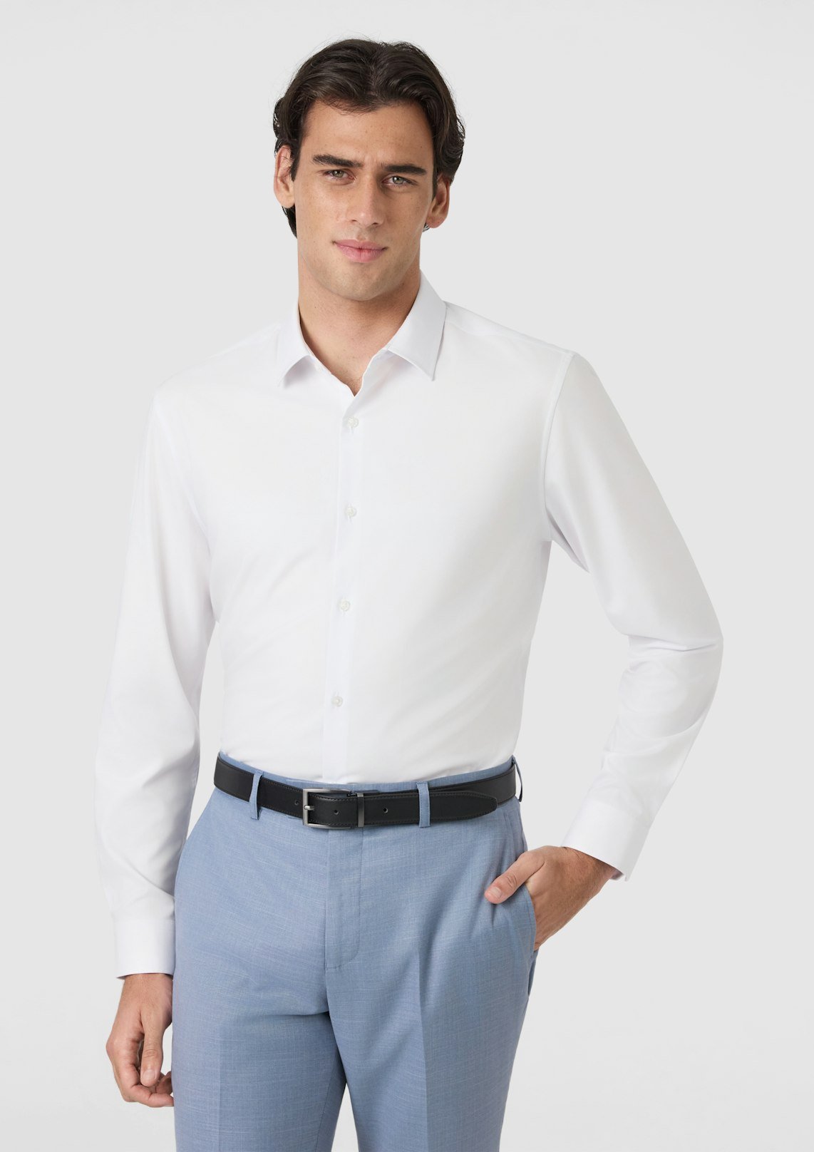 White Oslo Slim Stretch Dress Shirt