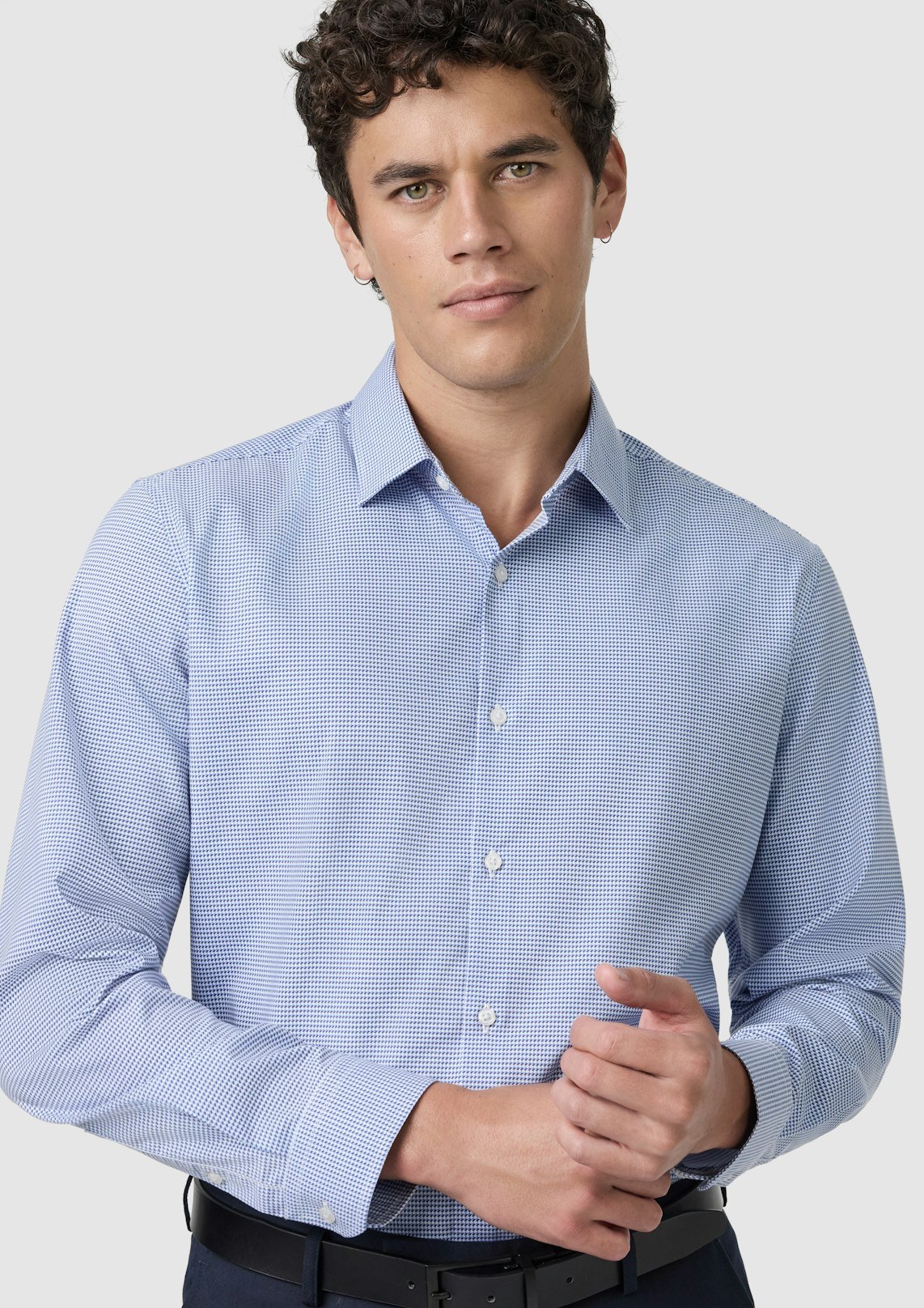 Blue Black Oslo Classic Stretch Dress Shirt