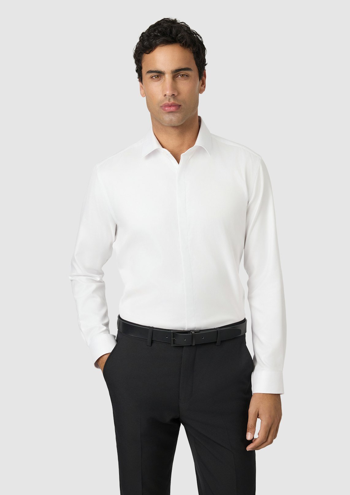 White Elton Slim Dress Shirt