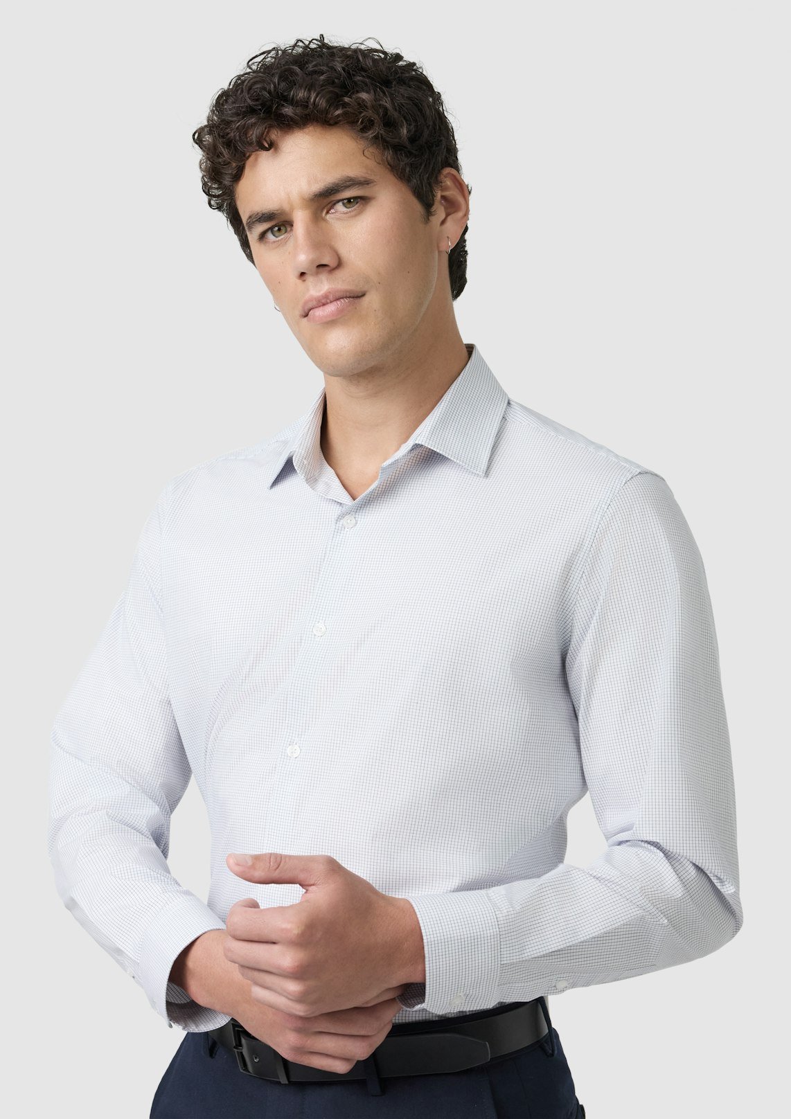 Navy Cove Check Bamboo Viscose Shirt