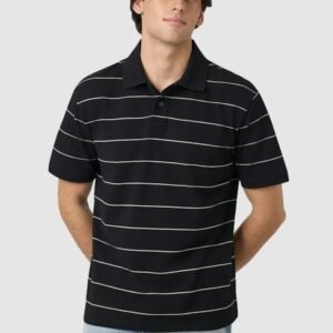 Hearne Stripe Cotton Blend Polo Shirt