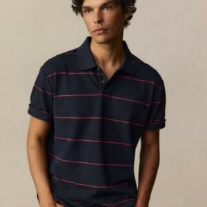 Hearne Stripe Cotton Blend Polo Shirt