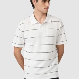 Hearne Stripe Cotton Blend Polo Shirt