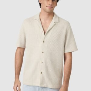 Sand Ashford Textured Short Sleeve Shirt