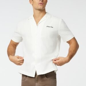 White Riviera Printed Short Sleeve Shirt
