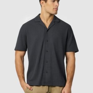Charcoal Adler Textured Short Sleeve Shirt