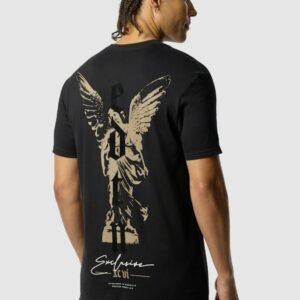 Angel Graphic Longline Crew Neck Tee