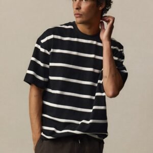 Jory Boxy Stripe Crew Neck Tee