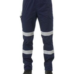Taped Biomotion Stretch Cotton Drill Elastic Waist Cargo Work Pant – Navy