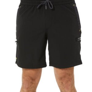 Flex and Move Tradie 4 Way Stretch Elastic Waist Cargo Short – Black