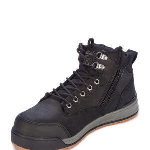3056 Lace Zip Safety Boot – Black