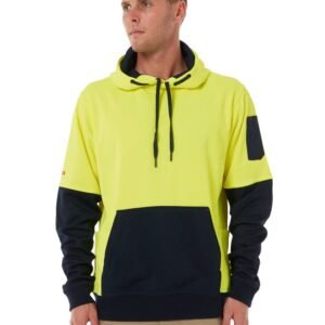 Brushed Fleece Hoodie – Yellow/Navy