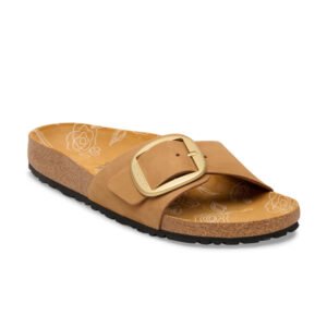 Madrid Big Buckle Mink Printed Footbed Nubuck Leather