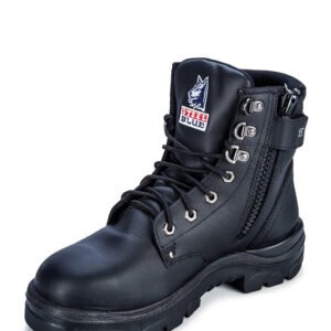 Argyle Lace Up Ankle Boot with Zip – Black