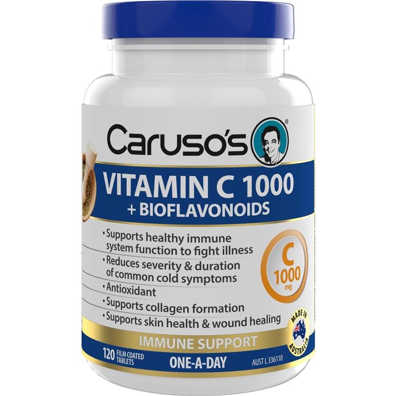 Carusos Vitamin C 1000 + Bioflavanoids 120 Tablets